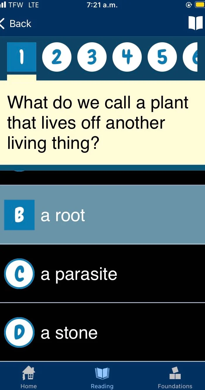 what do we call a plant that lives off another living thing? b a root c…