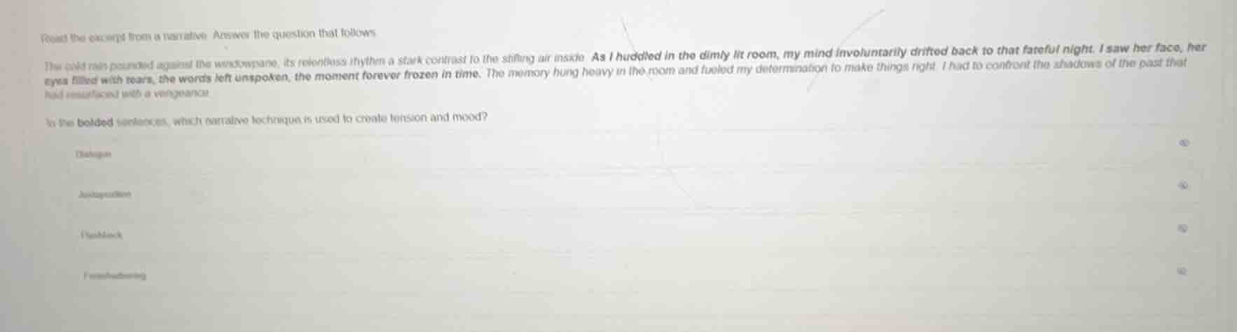 read the excerpt from a narrative. answer the question that follows. th…