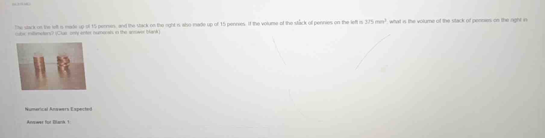 the stack on the left is made up of 15 pennies, and the stack on the ri…