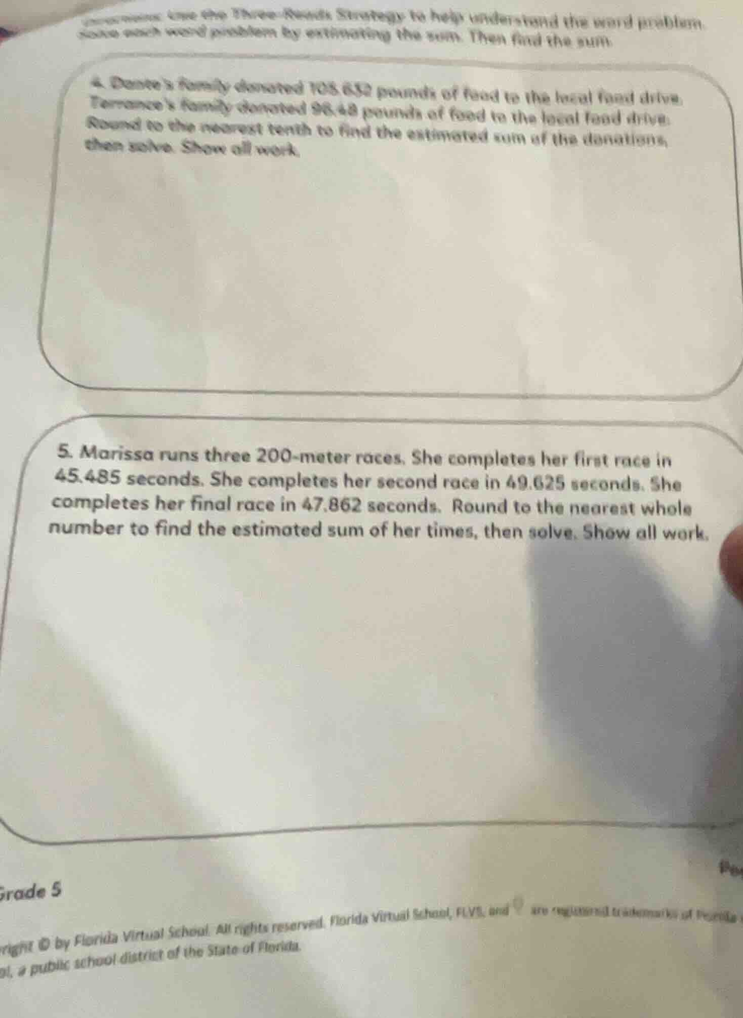 use the three - reads strategy to help understand the word problem. sol…