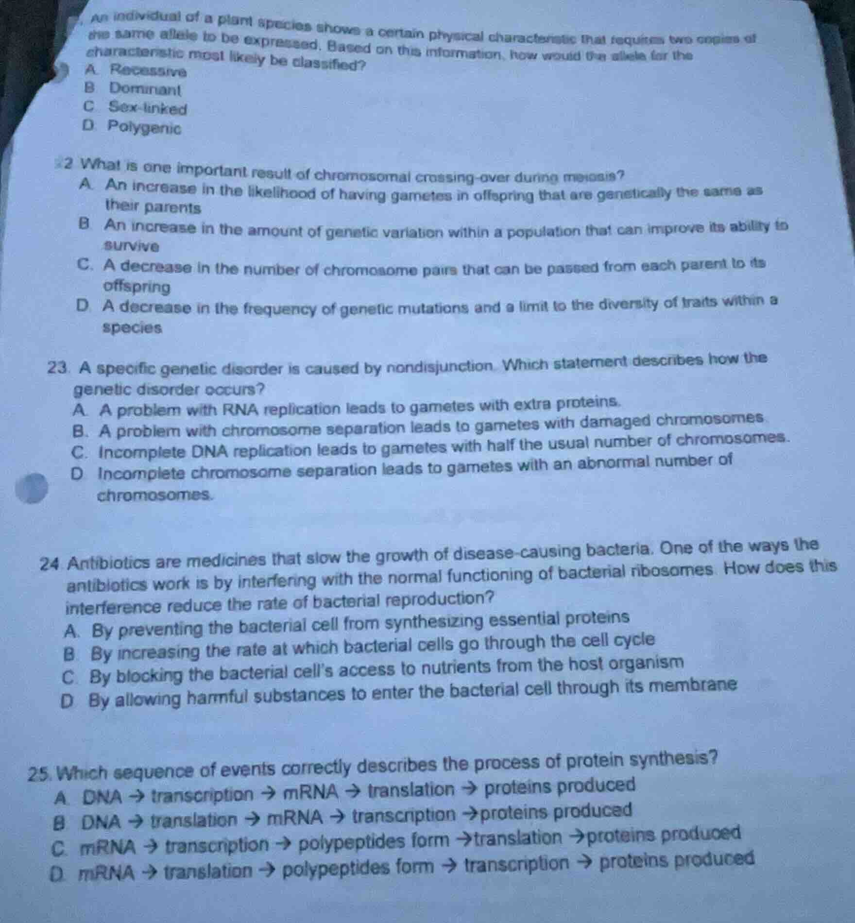 an individual of a plant species shows a certain physical characteristi…