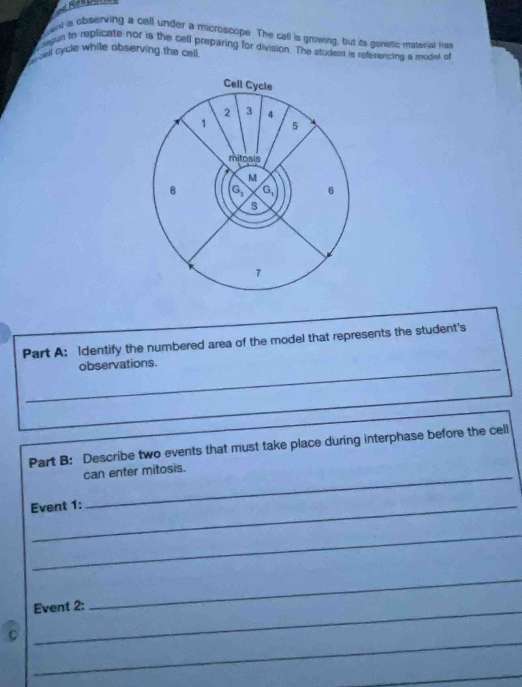 a student is observing a cell under a microscope. the cell is growing, …