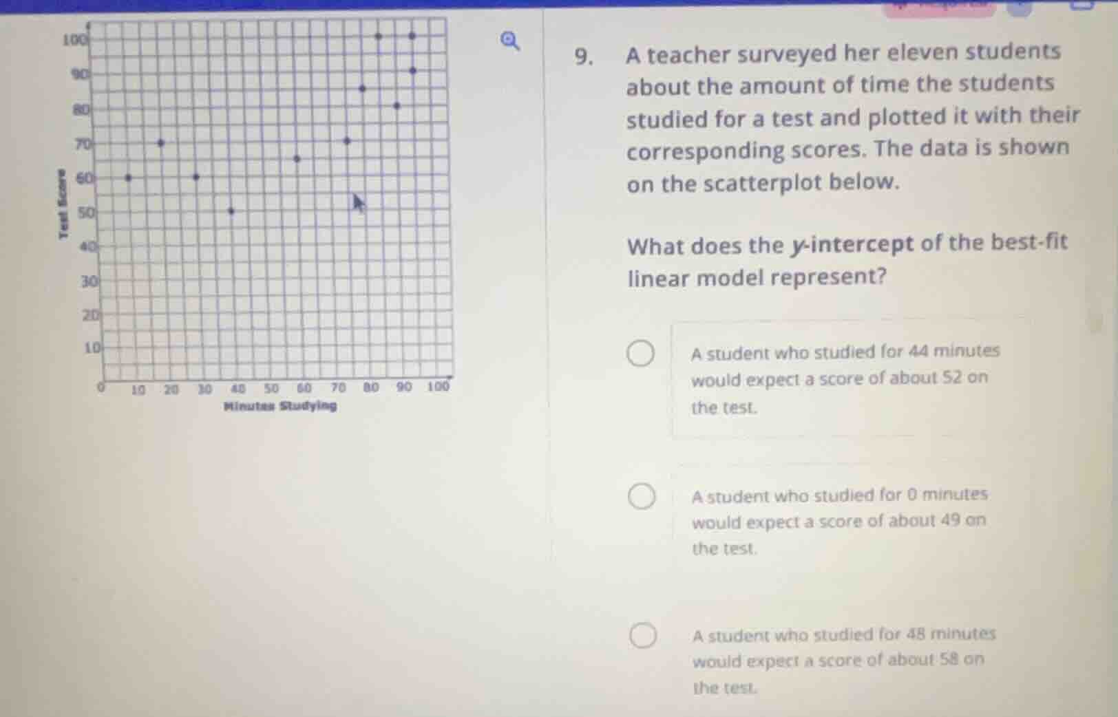 9. a teacher surveyed her eleven students about the amount of time the …