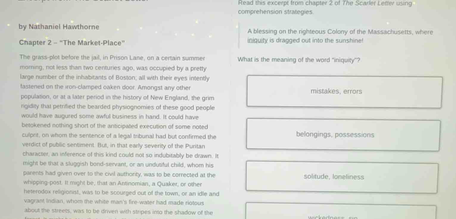 by nathaniel hawthorne chapter 2 – “the market-place” the grass - plot …