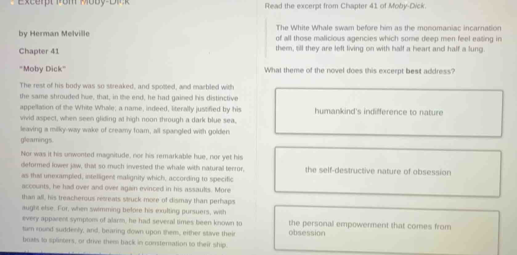 excerpt from moby-dick by herman melville chapter 41 \moby dick\ the re…