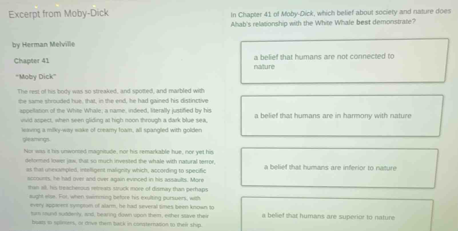 excerpt from moby-dick by herman melville chapter 41 \moby dick\ the re…