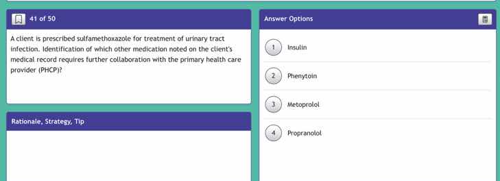 41 of 50 a client is prescribed sulfamethoxazole for treatment of urina…