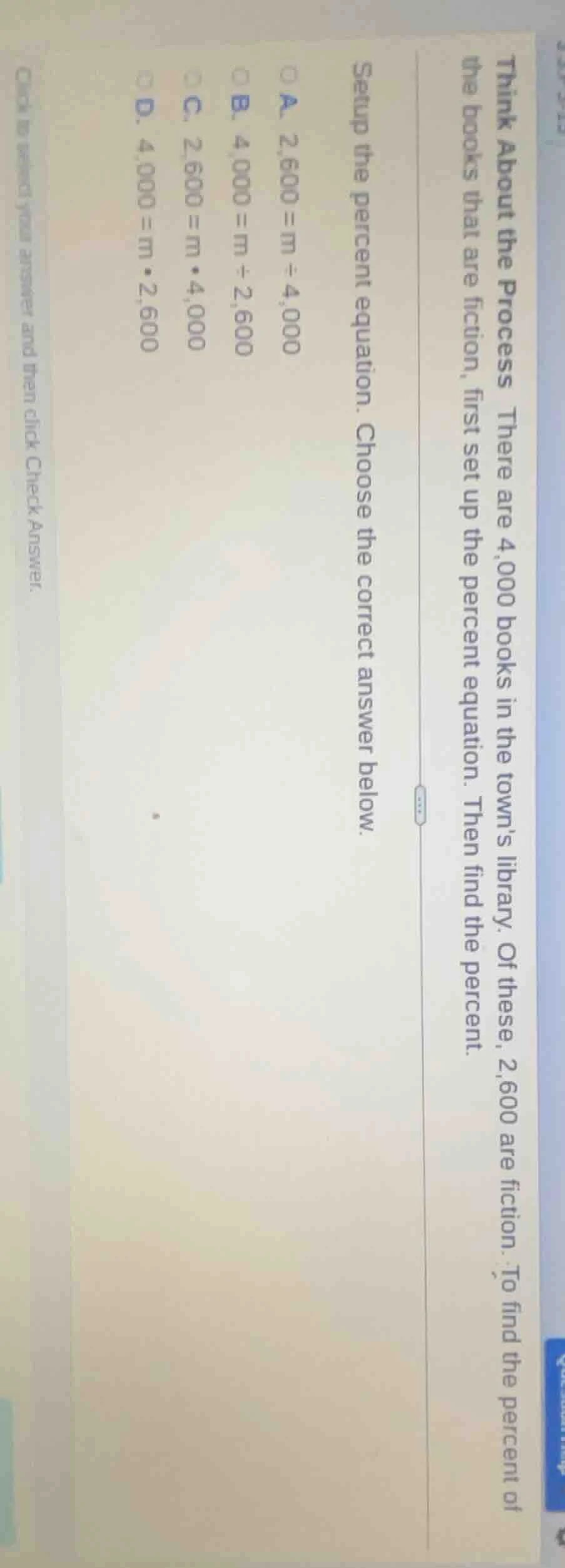 think about the process there are 4,000 books in the towns library. of …