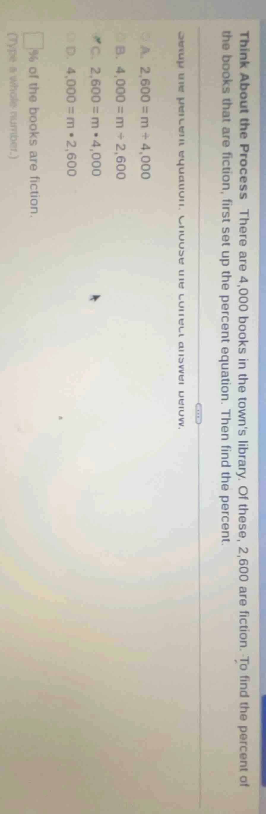 think about the process there are 4,000 books in the town’s library. of…