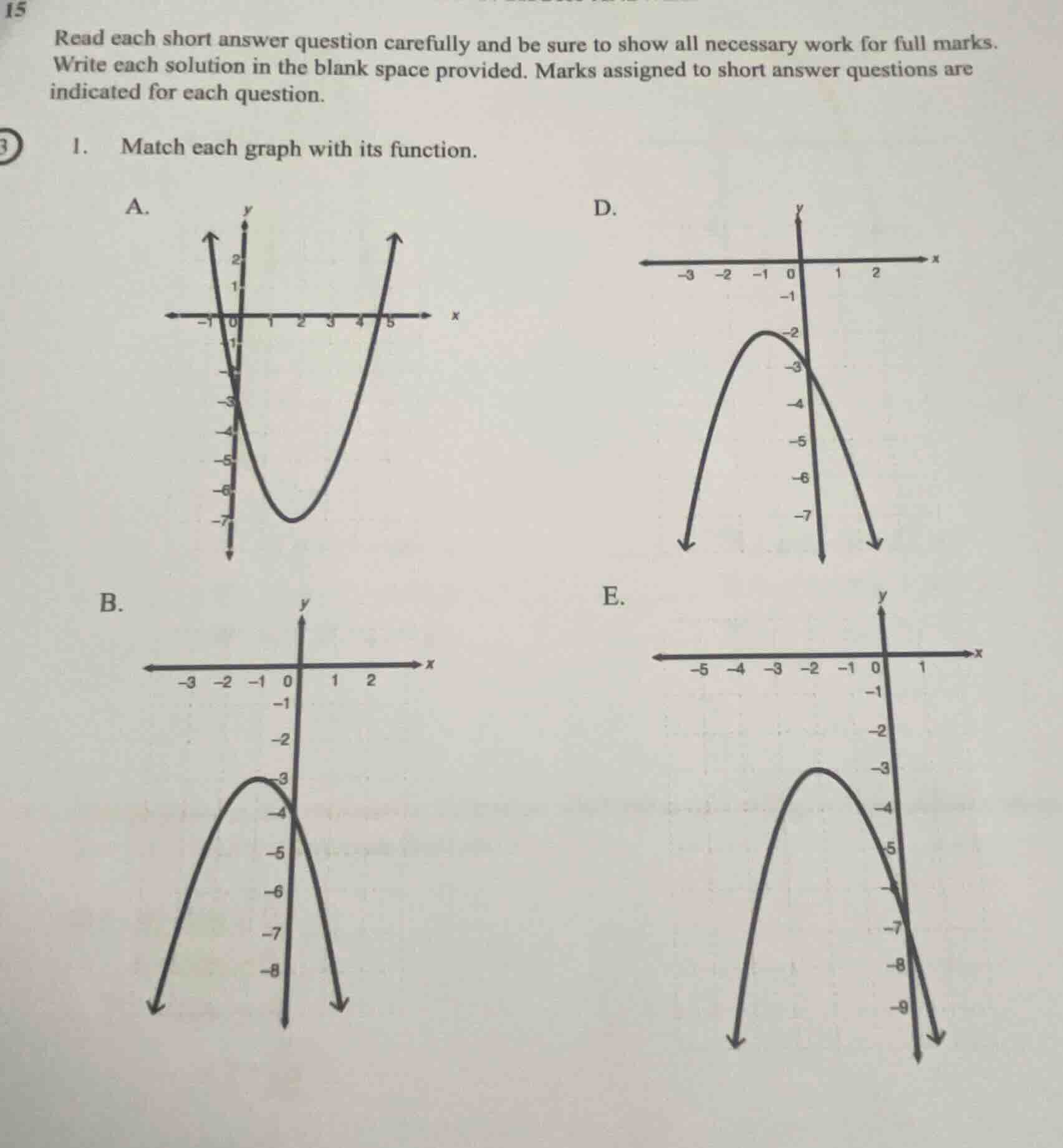 read each short answer question carefully and be sure to show all neces…
