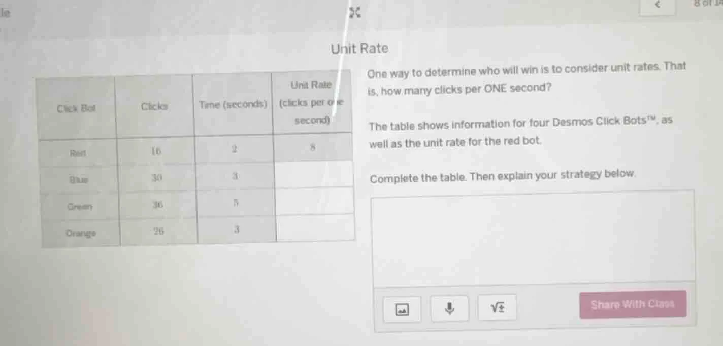 unit rate one way to determine who will win is to consider unit rates. …