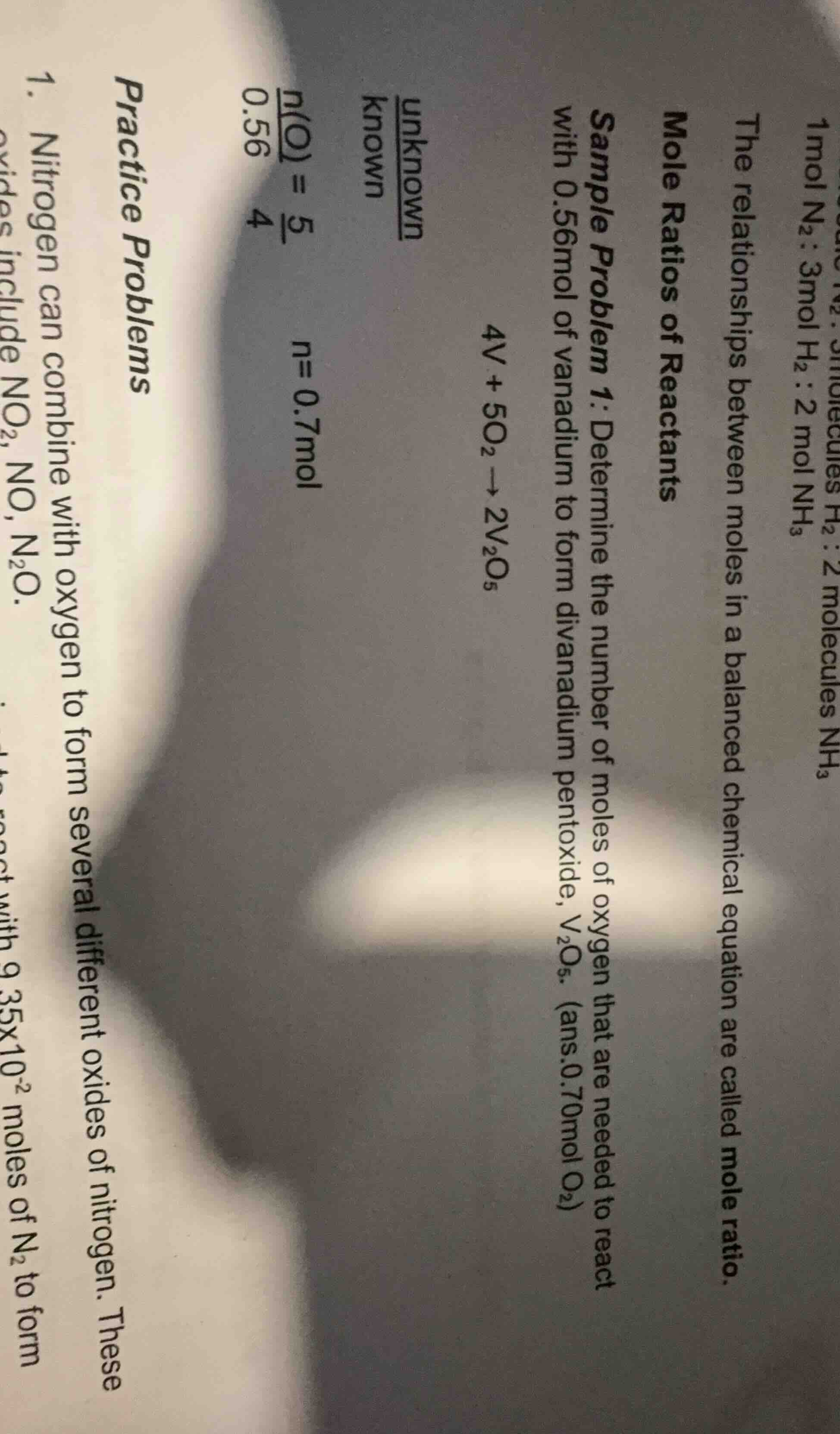 practice problems sample problem 1: determine the number of moles of ox…