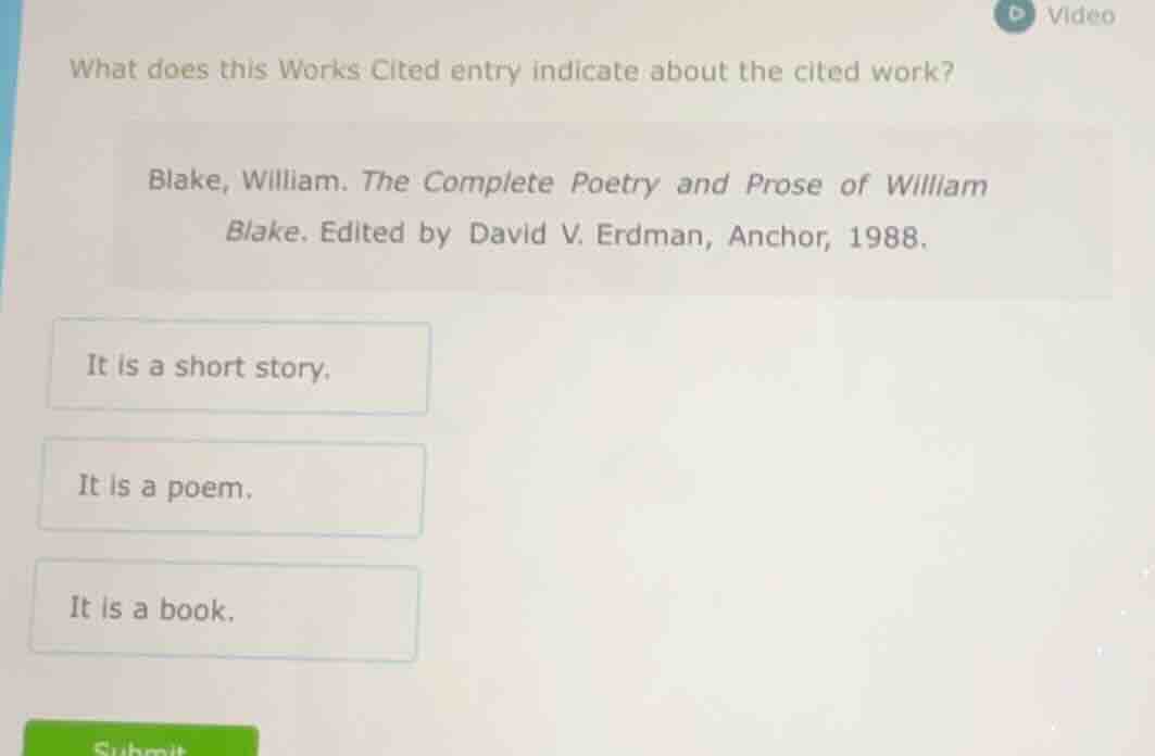 what does this works cited entry indicate about the cited work? blake, …