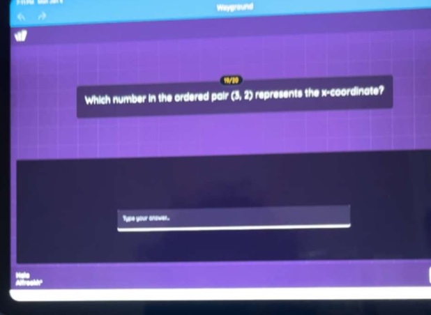 which number in the ordered pair (3, 2) represents the x - coordinate? …