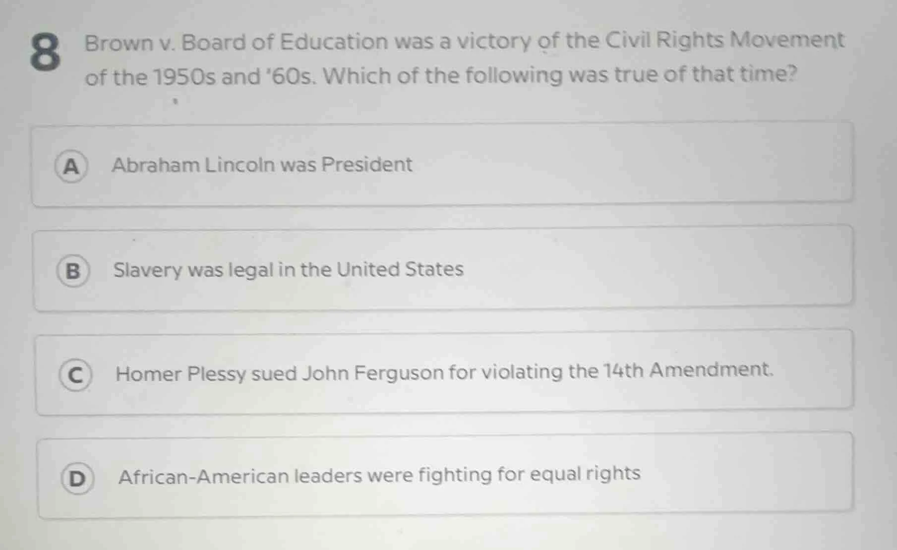8 brown v. board of education was a victory of the civil rights movemen…