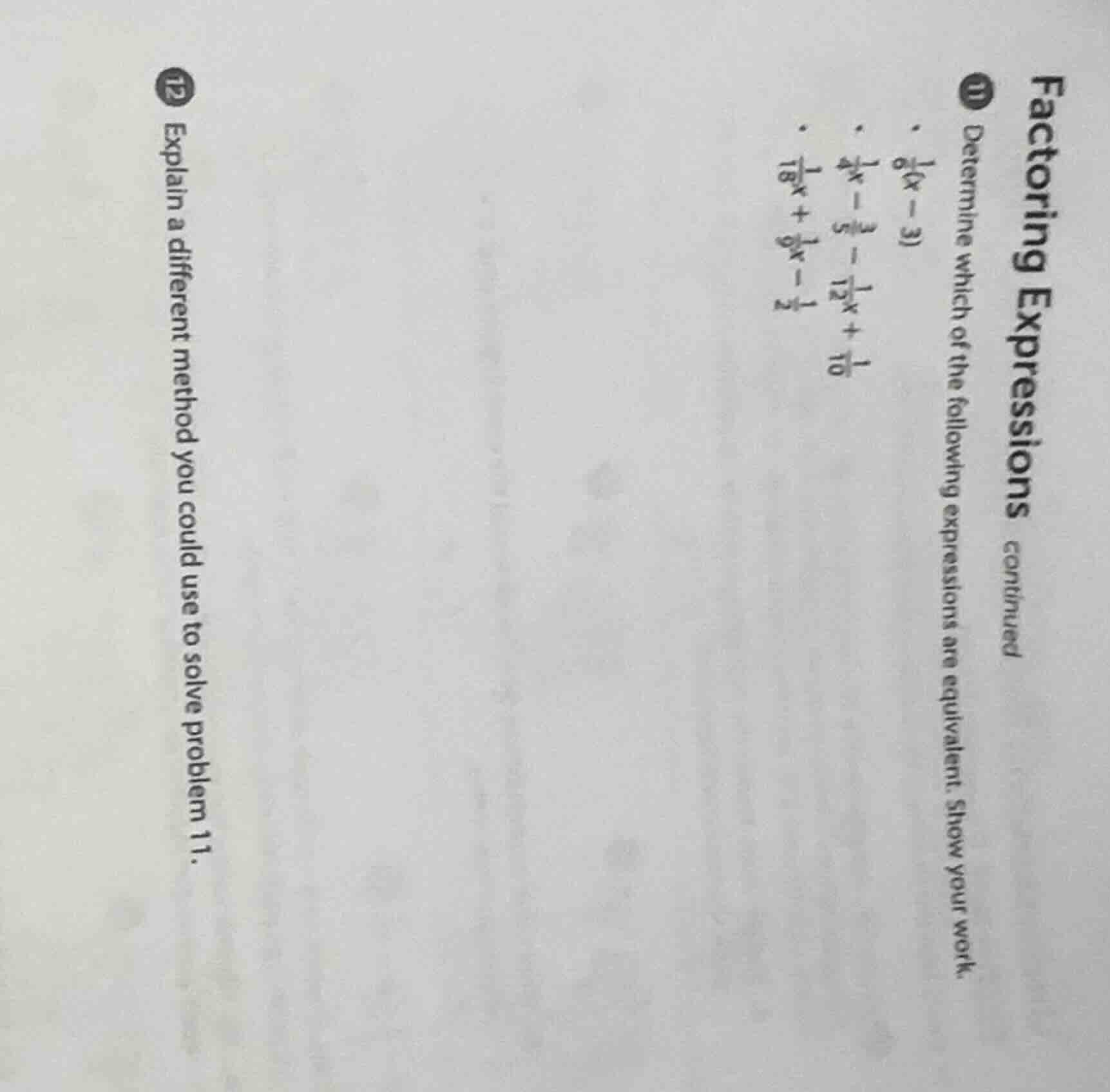factoring expressions continued 11 determine which of the following exp…