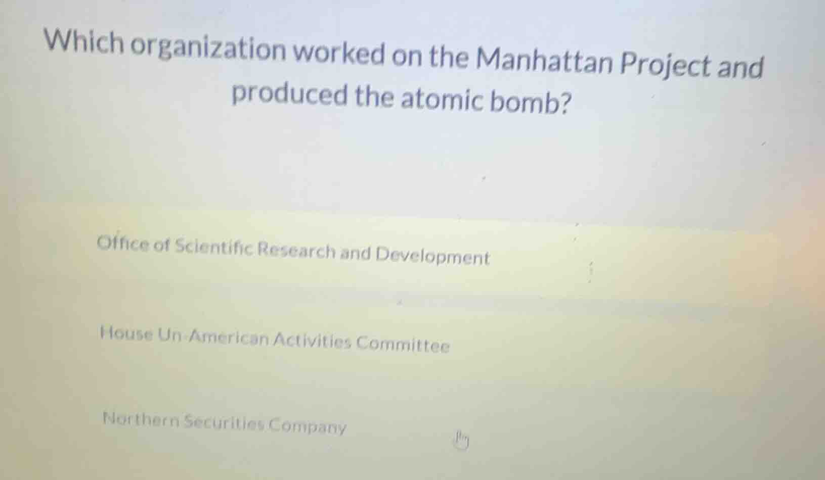 which organization worked on the manhattan project and produced the ato…