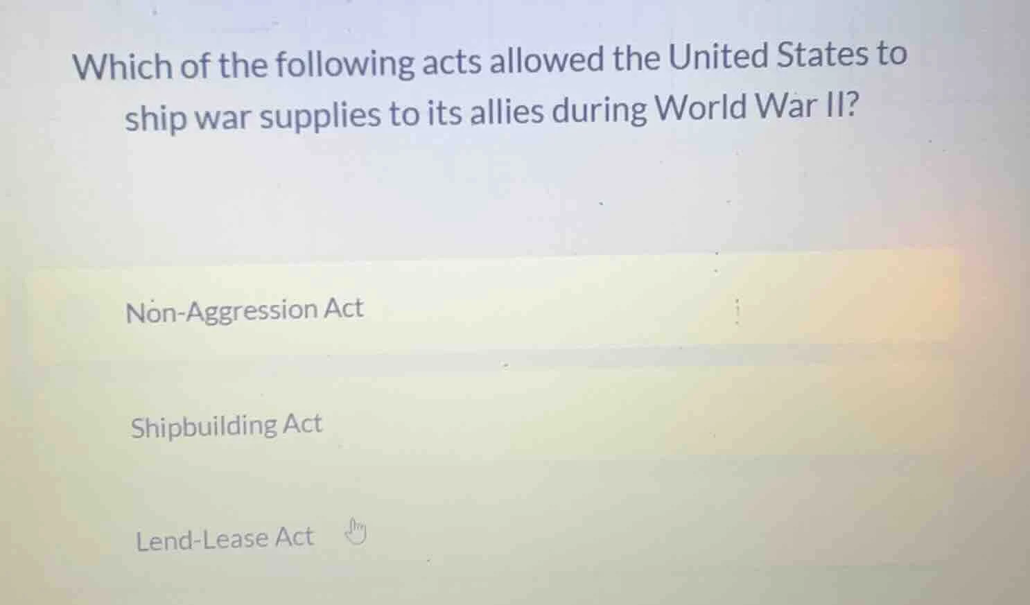 which of the following acts allowed the united states to ship war suppl…