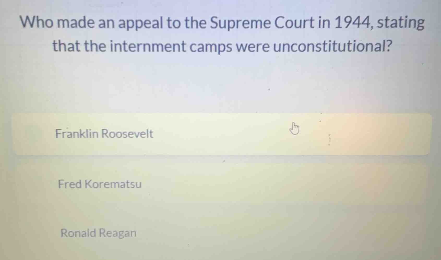 who made an appeal to the supreme court in 1944, stating that the inter…