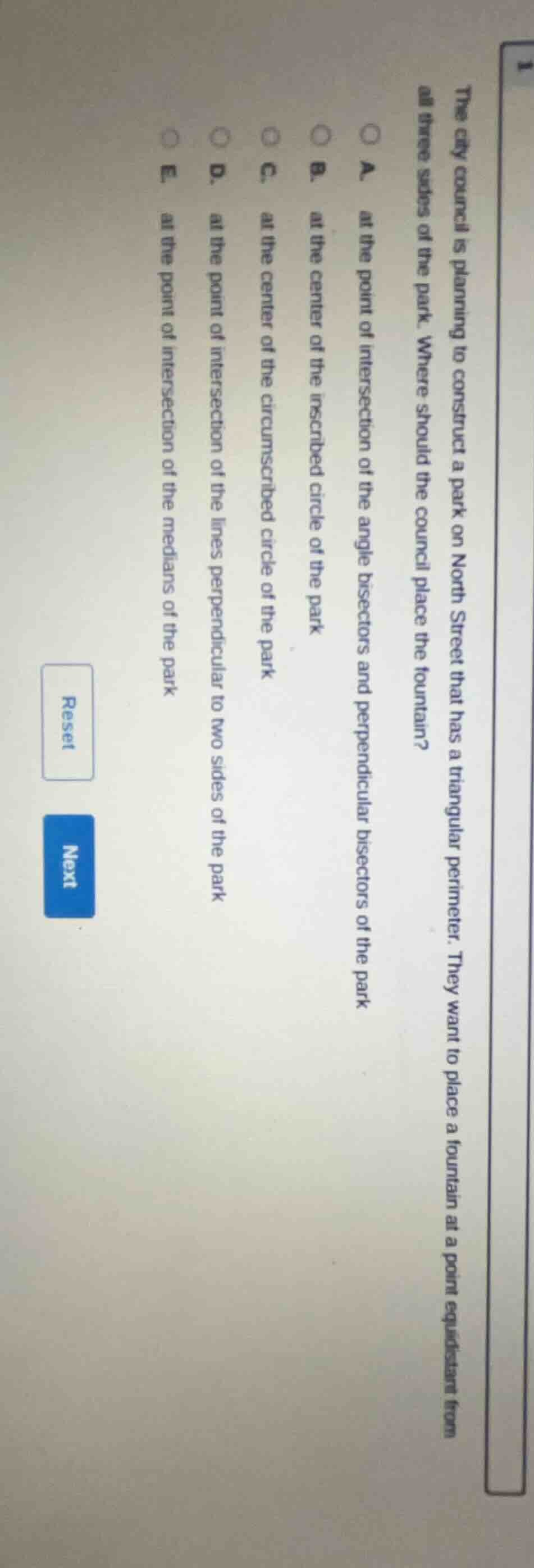 the city council is planning to construct a park on north street that h…