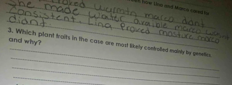 3. which plant traits in the case are most likely controlled mainly by …