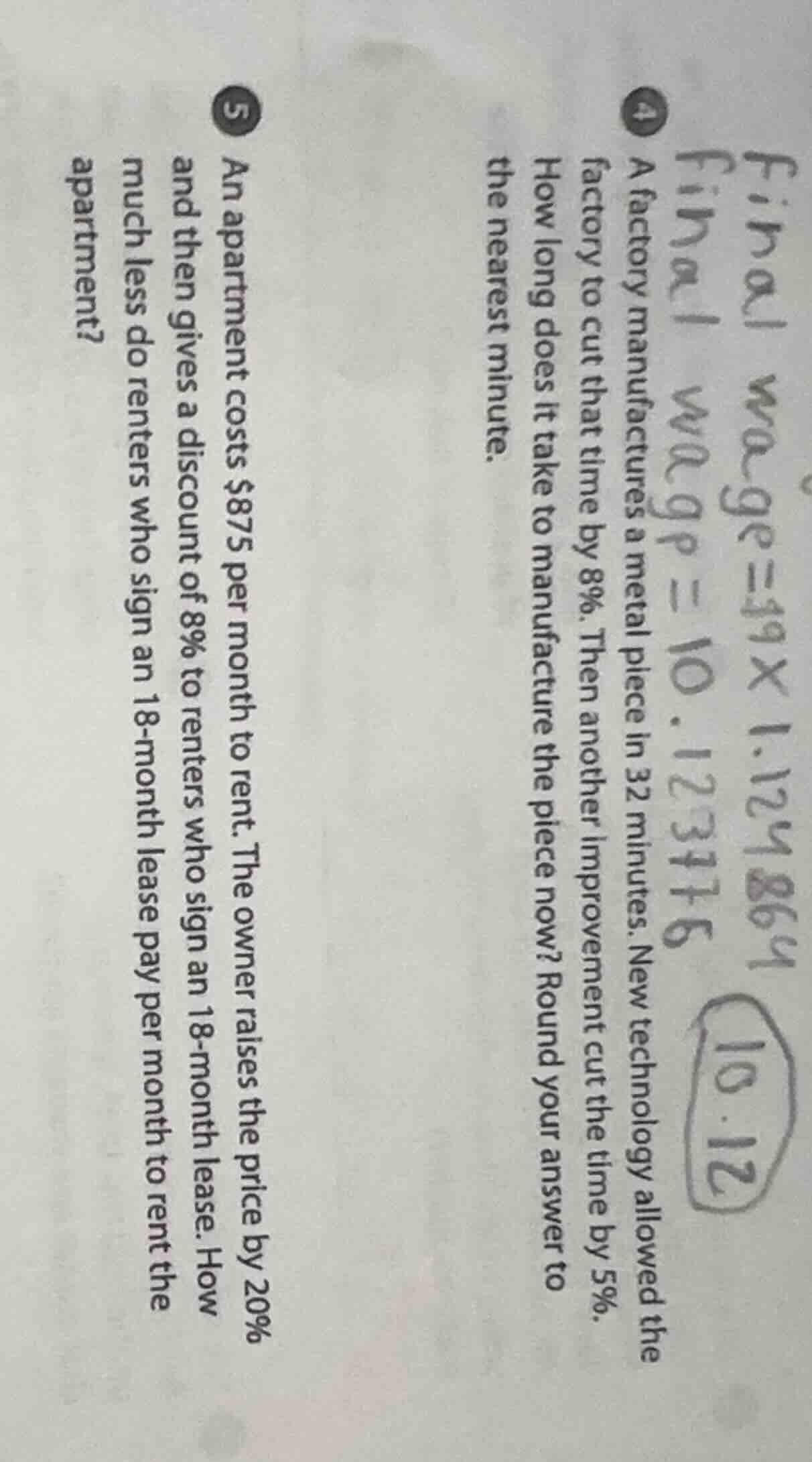 4 a factory manufactures a metal piece in 32 minutes. new technology al…