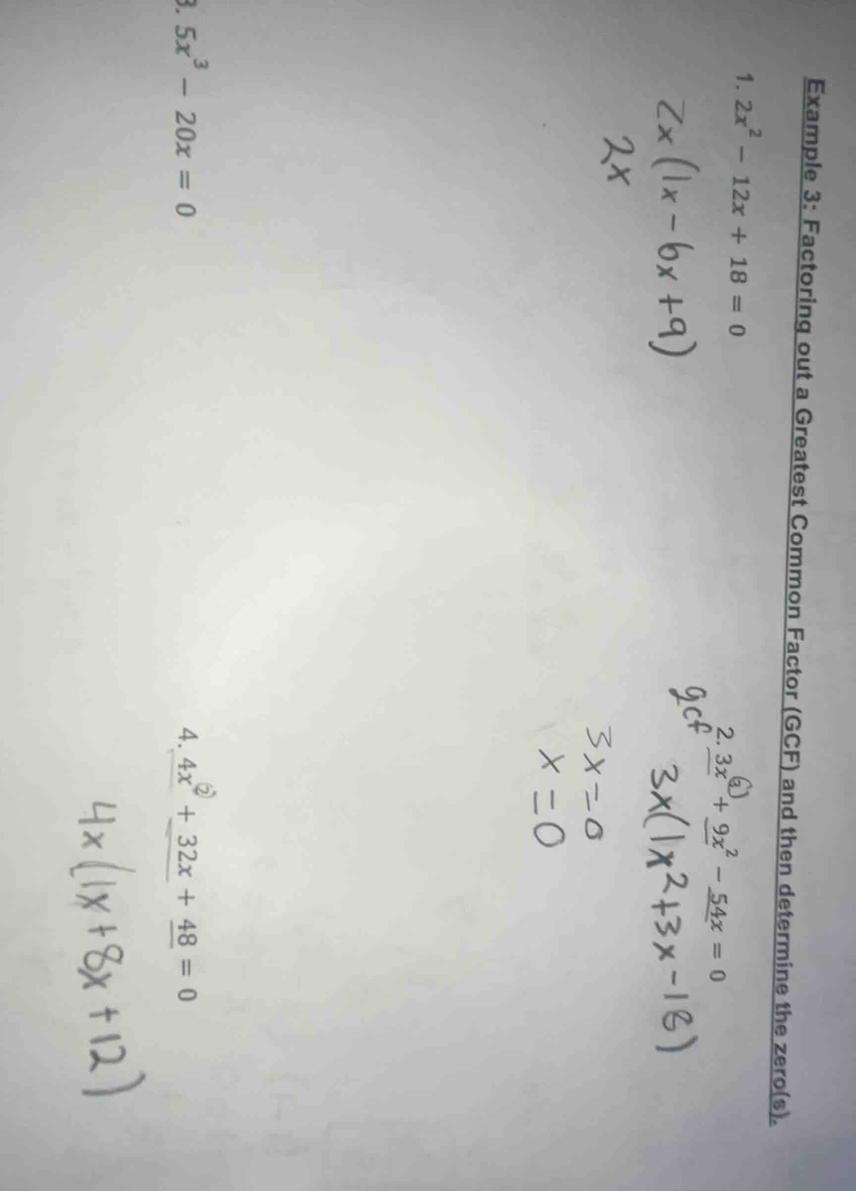 example 3: factoring out a greatest common factor (gcf) and then determ…
