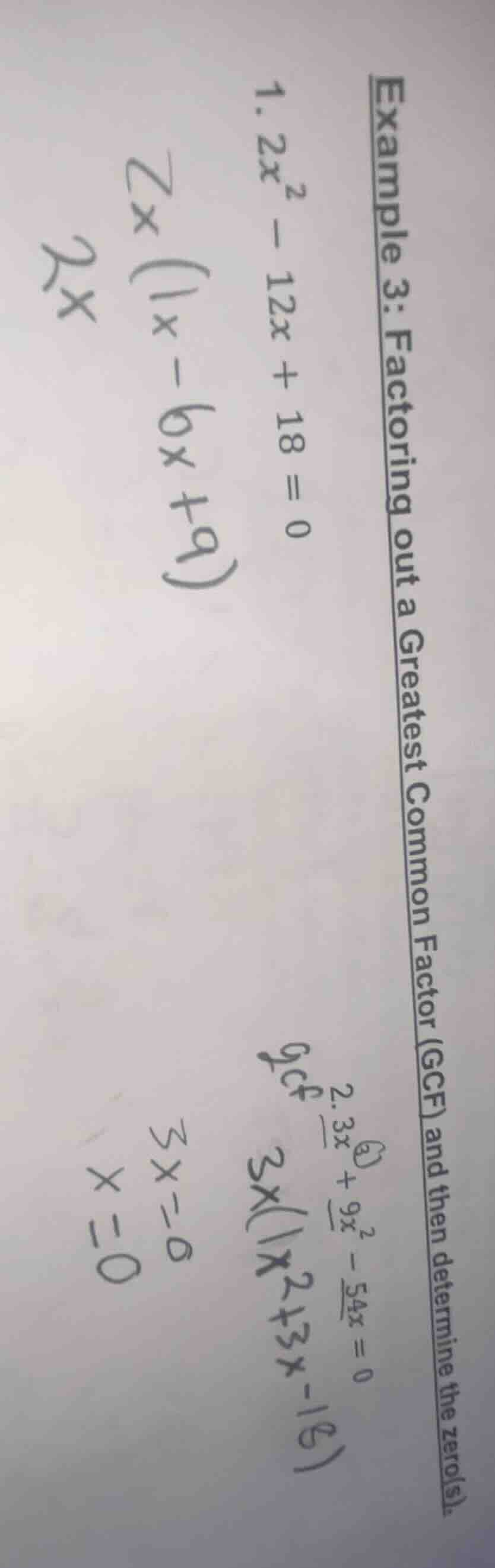 example 3: factoring out a greatest common factor (gcf) and then determ…