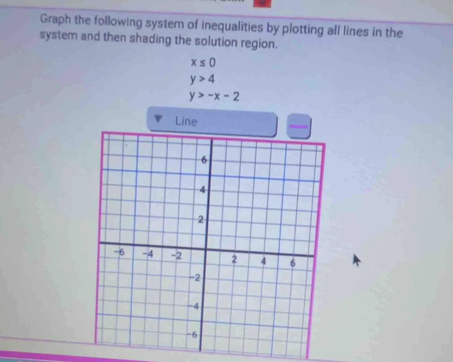 graph the following system of inequalities by plotting all lines in the…