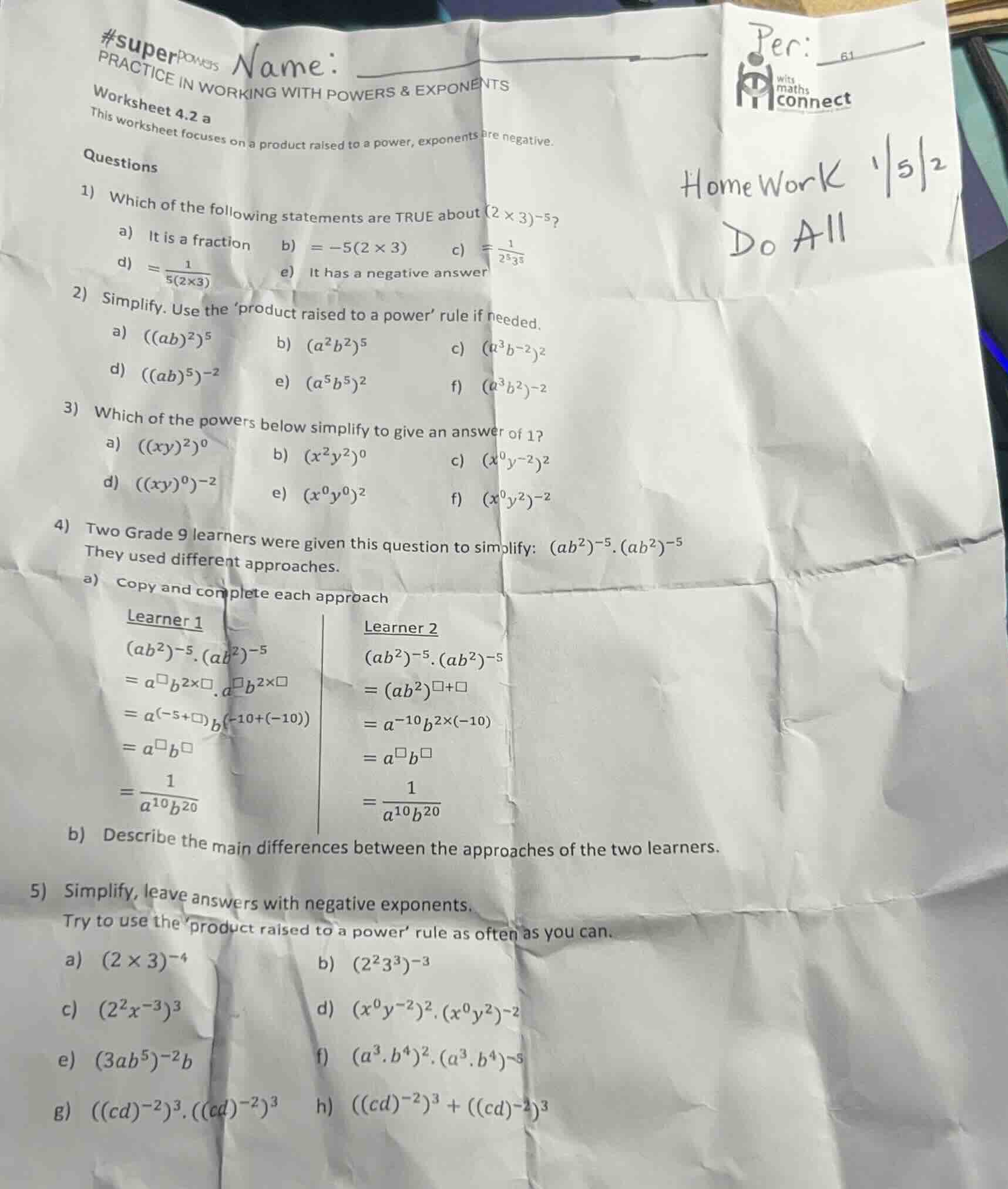 #superpowers practice in working with powers & exponents worksheet 4.2 …