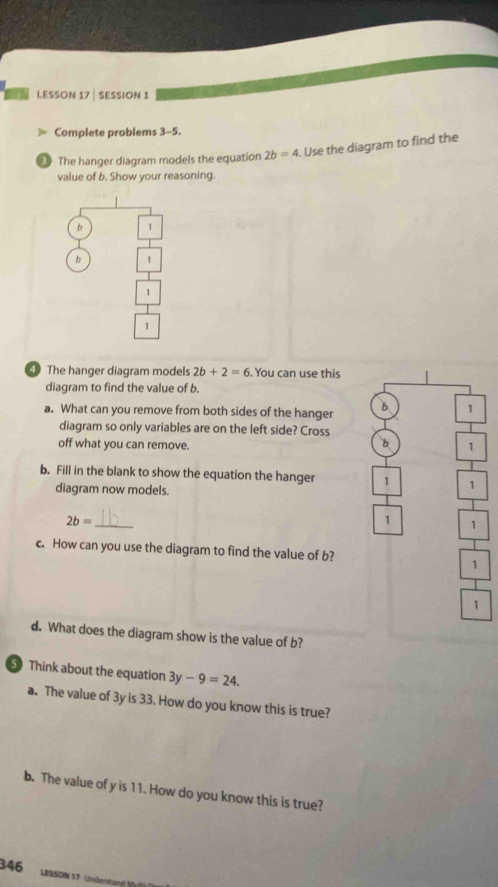 lesson 17 | session 1 complete problems 3–5. 3 the hanger diagram model…