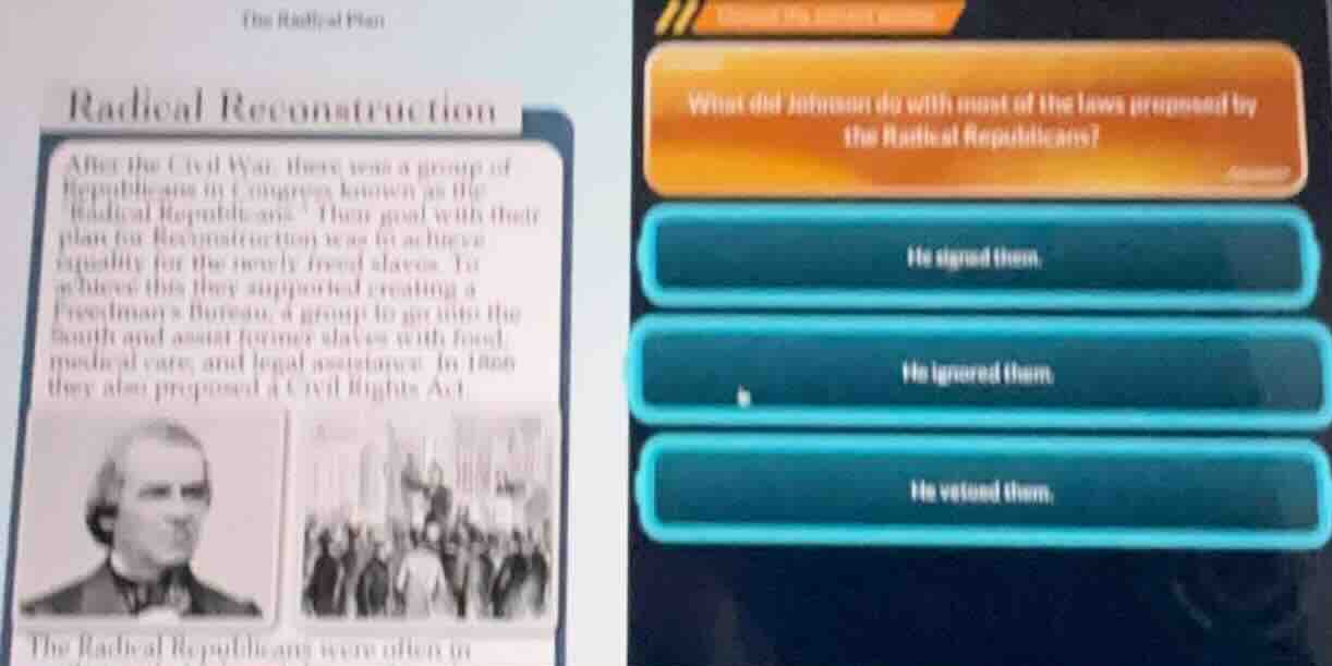 the radical plan radical reconstruction after the civil war, there was …