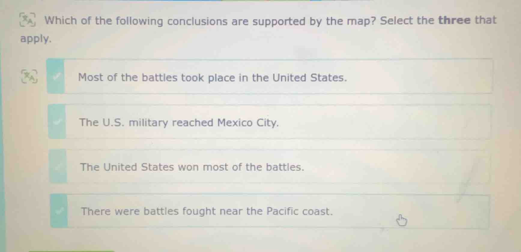 which of the following conclusions are supported by the map? select the…