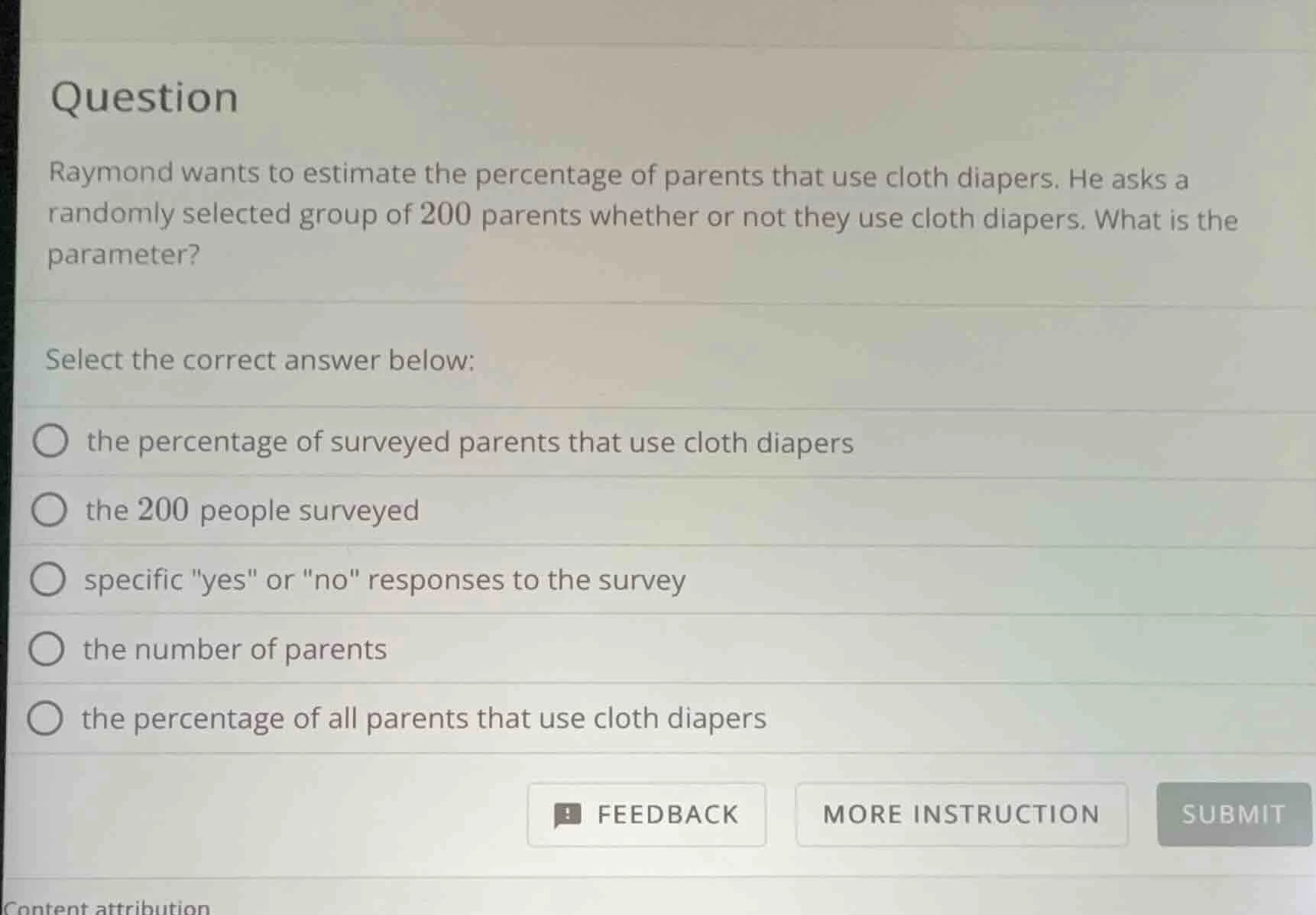question raymond wants to estimate the percentage of parents that use c…