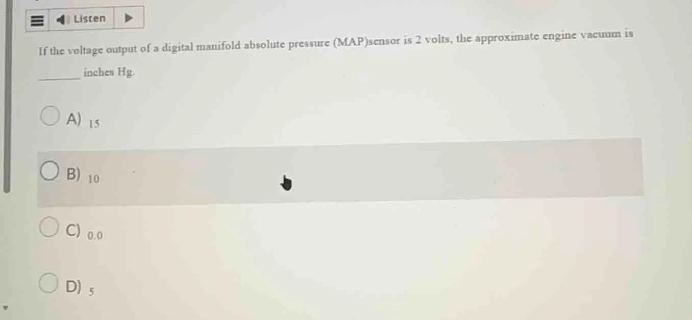 if the voltage output of a digital manifold absolute pressure (map) sen…