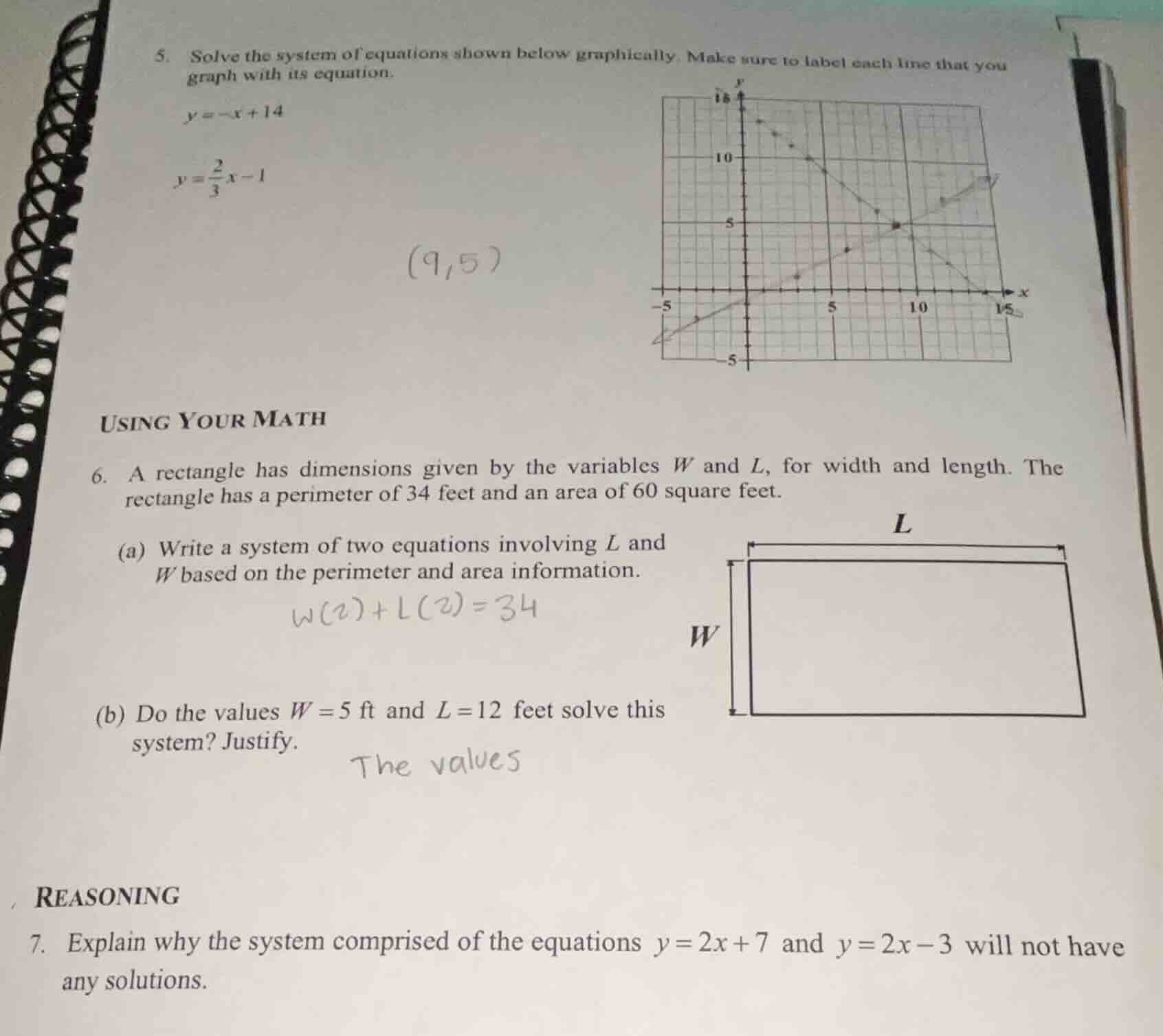 5. solve the system of equations shown below graphically. make sure to …