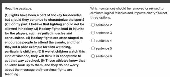 read the passage. (1) fights have been a part of hockey for decades, bu…