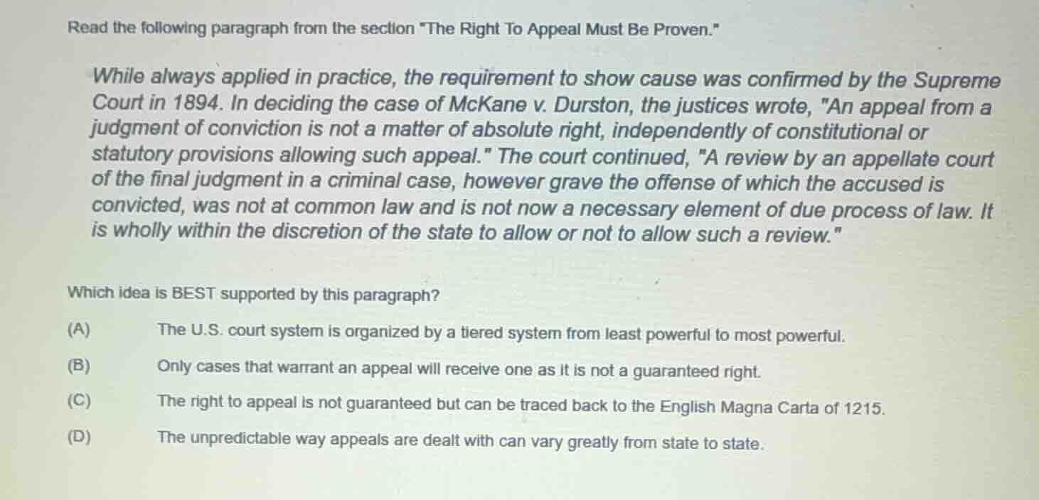 read the following paragraph from the section \the right to appeal must…