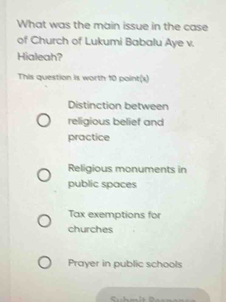 what was the main issue in the case of church of lukumi babalu aye v. h…