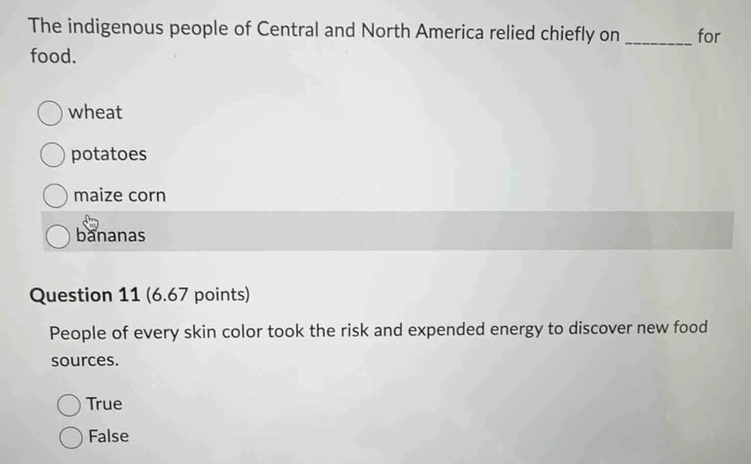 the indigenous people of central and north america relied chiefly on __…