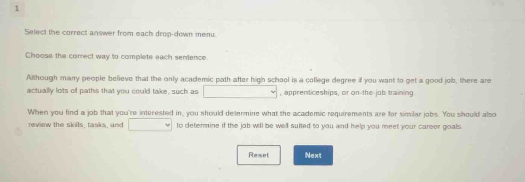 1 select the correct answer from each drop-down menu. choose the correc…