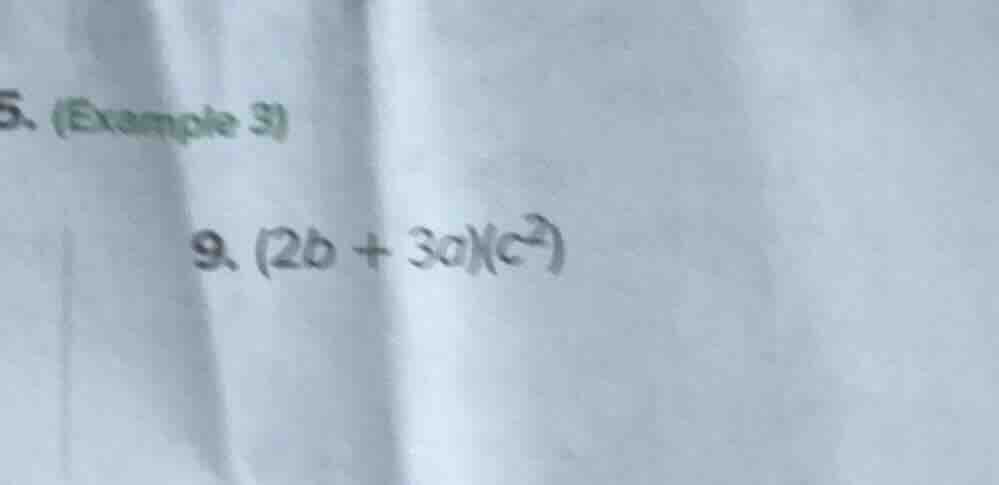 5. (example 3) 9. (2b + 3a)(c²)