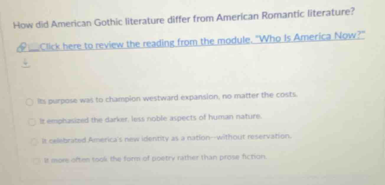 how did american gothic literature differ from american romantic litera…
