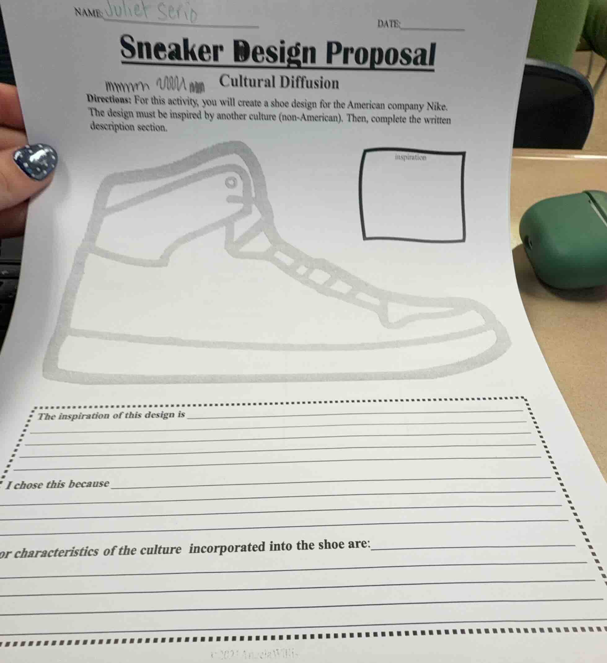 name: juhet serio date: sneaker design proposal cultural diffusion dire…