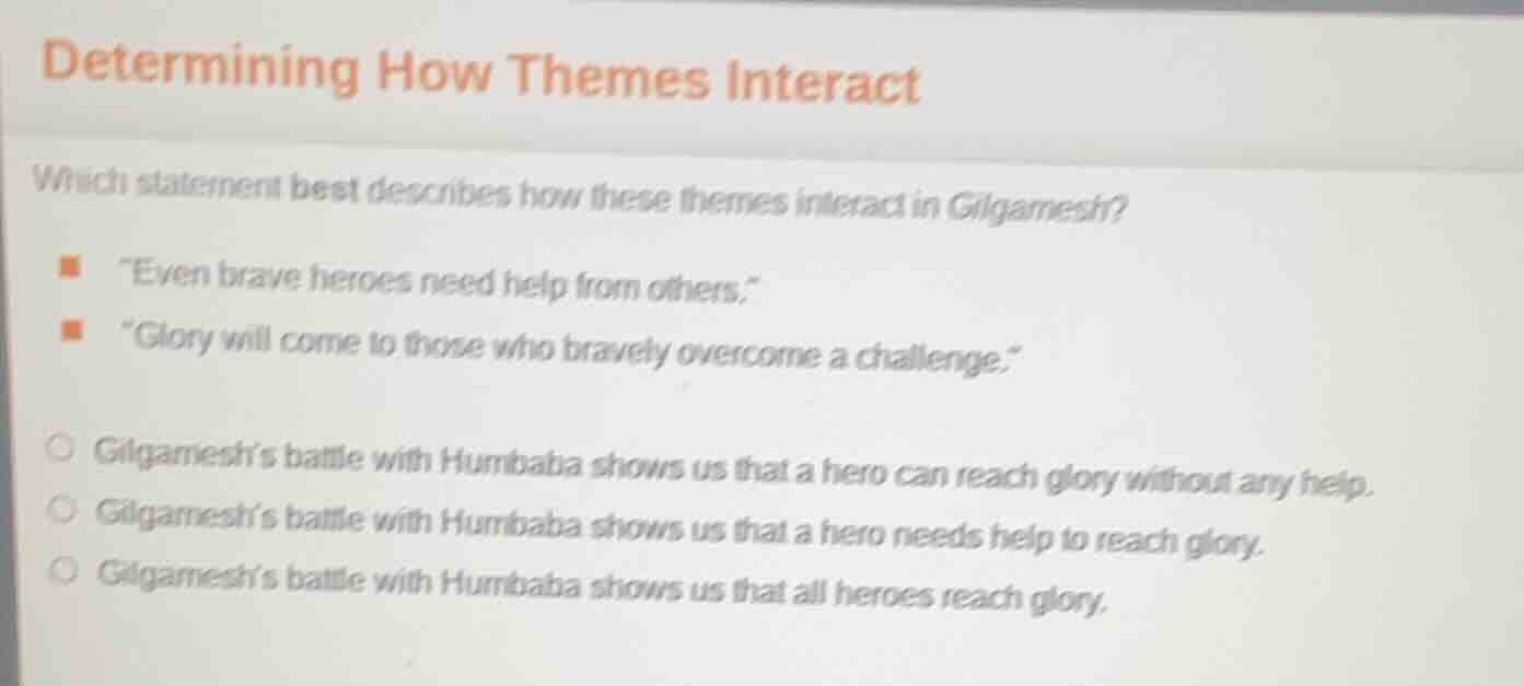 determining how themes interact which statement best describes how thes…