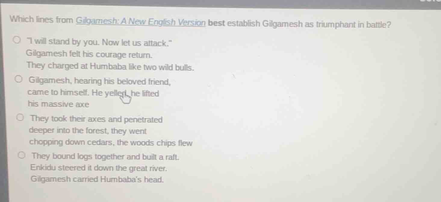 which lines from gilgamesh: a new english version best establish gilgam…