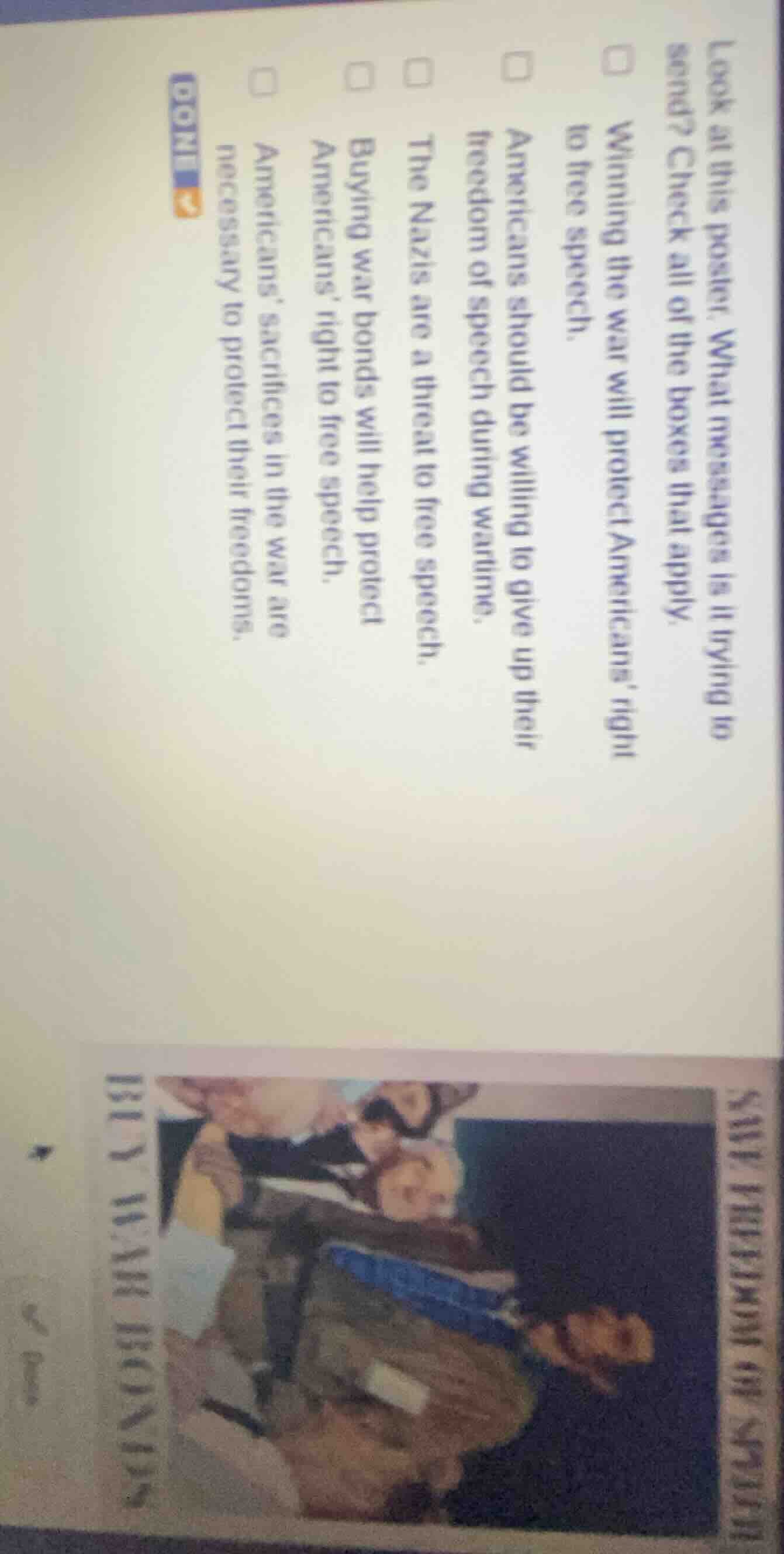 look at this poster. what messages is it trying to send? check all of t…