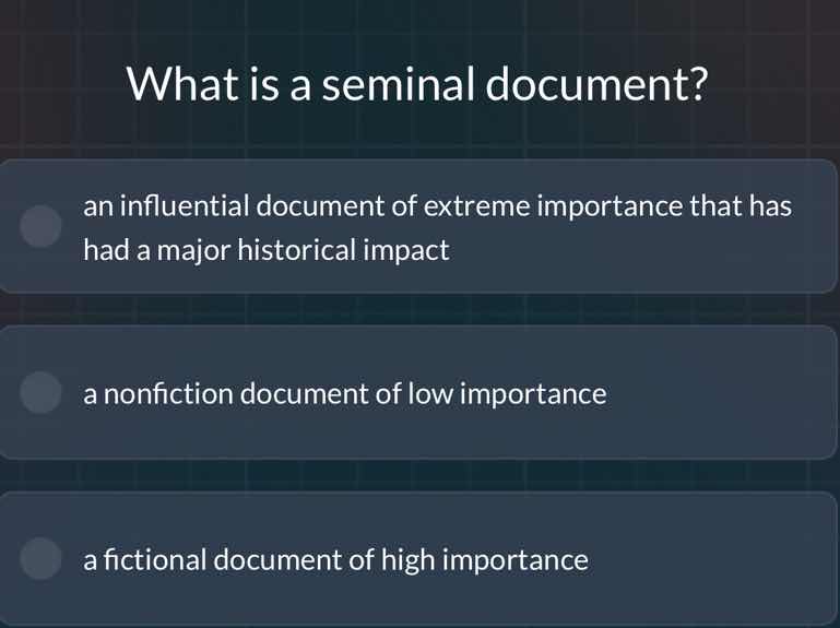 what is a seminal document? an influential document of extreme importan…