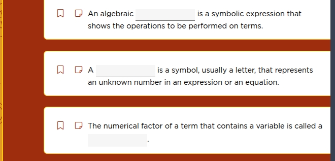 an algebraic ________ is a symbolic expression that shows the operation…