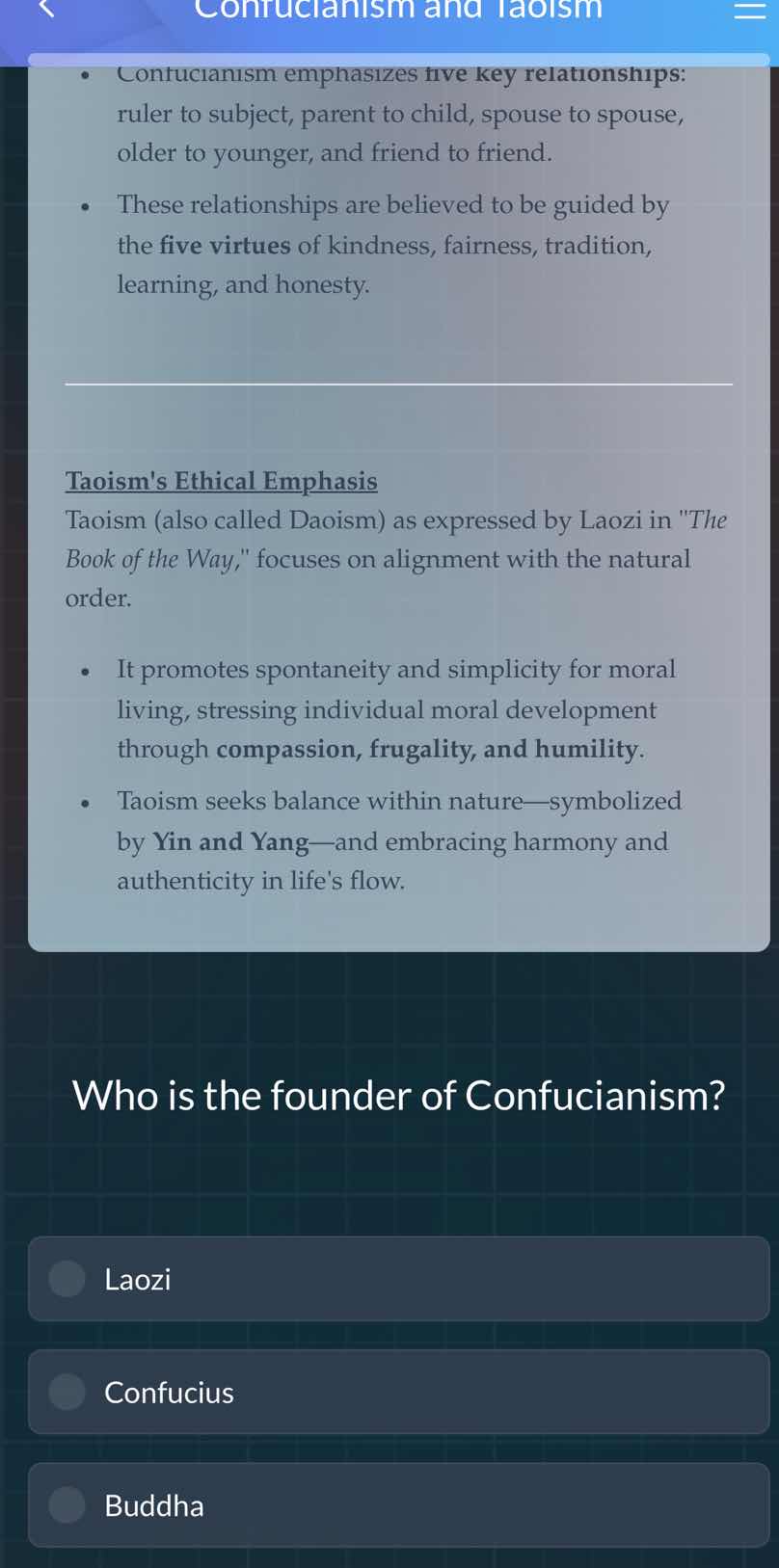 confucianism and taoism - confucianism emphasizes five key relationship…